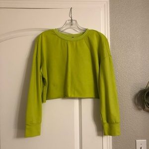 Lime Green Cropped Crewneck